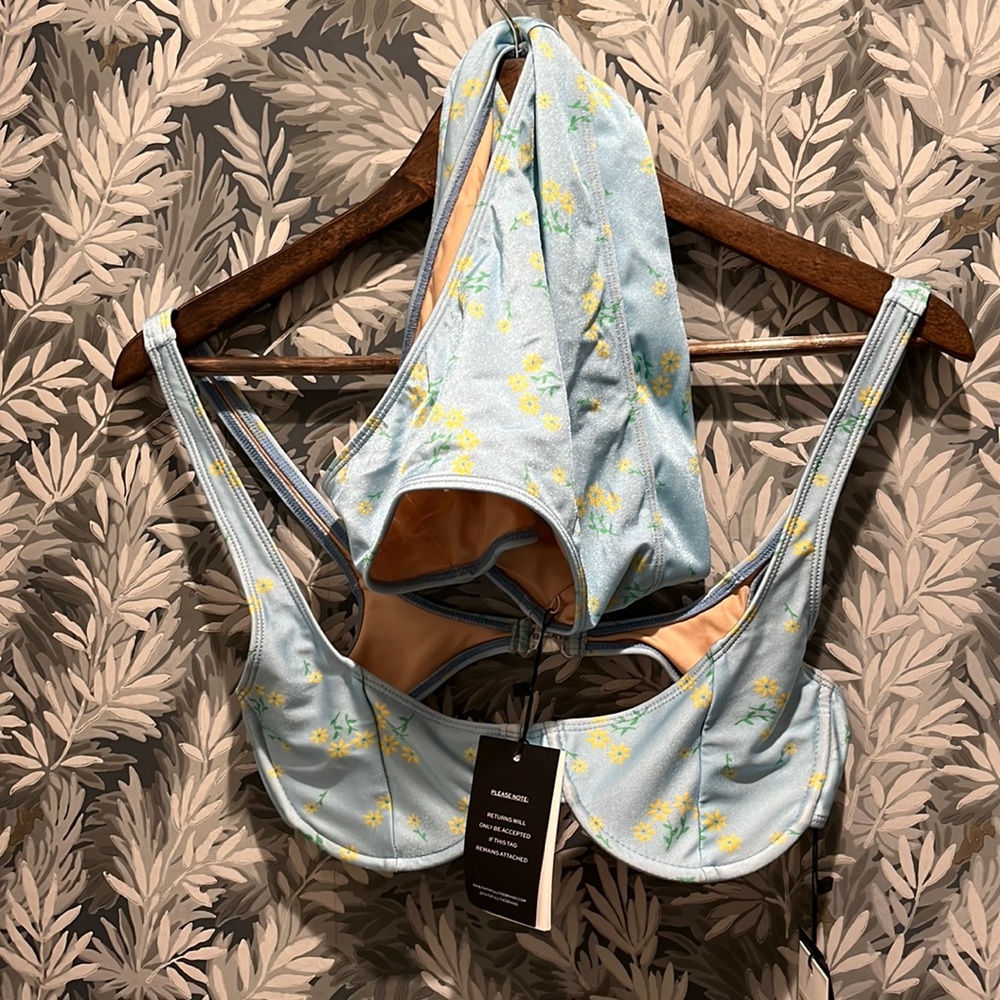 Faithfull The Brand Noma Two-Piece Blue Floral Bikini - With Tags!